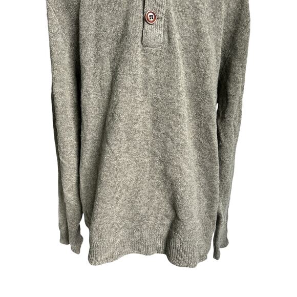 J. Crew Men’s Size Large 100% Lambswool Button Front Mock Neck Sweater - Picture 4 of 7